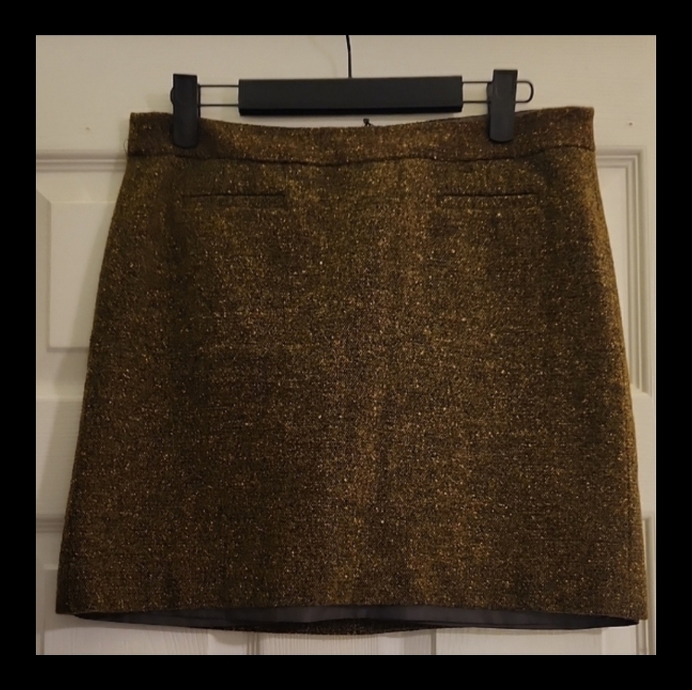 Loft Green Wool Pencil Skirt Size 2